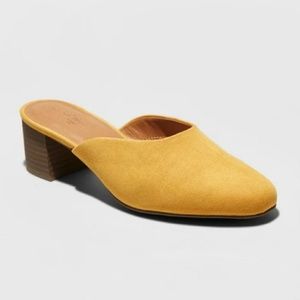Mustard Yellow Heeled Mules
